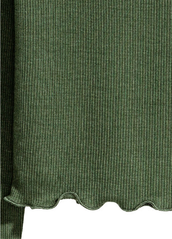 Лонгслів H&M однотонні зелені кежуали