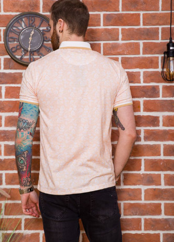 Персиковая футболка-поло для мужчин Ager с рисунком