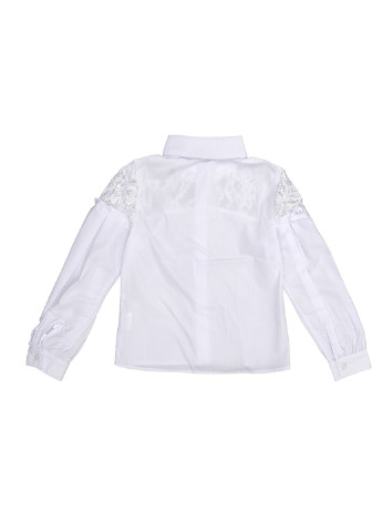 Белая однотонная блузка на запах Luxik демисезонная