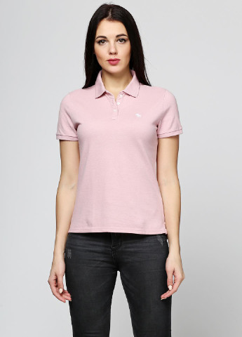 Светло-розовая женская футболка-поло Abercrombie & Fitch с логотипом
