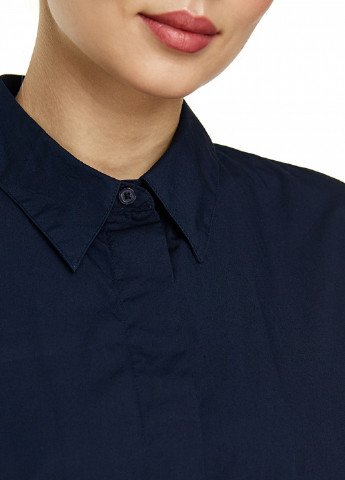 Темно-синяя кэжуал рубашка United Colors of Benetton с длинным рукавом