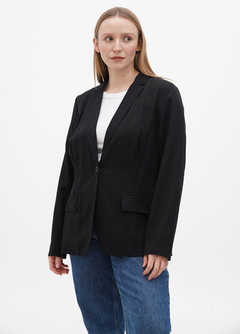Черный кэжуал, деловой пиджак Comma - однотонный - демисезонный