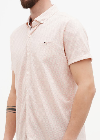 Светло-розовая кэжуал рубашка с геометрическим узором Benson & Cherry