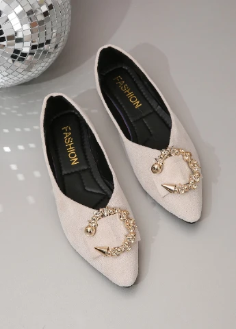 SHEIN Туфлі туфлі-човники світло-бежевий з штучна замша, китай — демісезон (331019883)