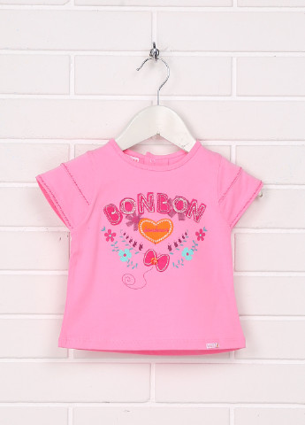 Розовая летняя футболка Des Petits