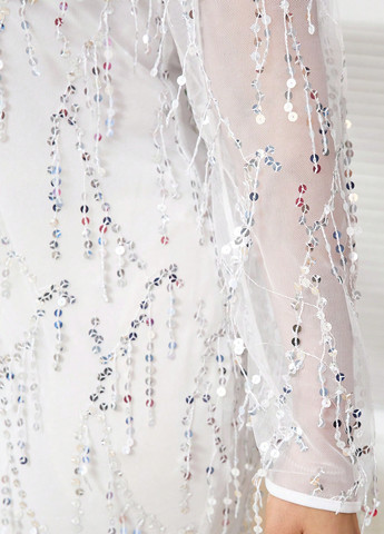 Білий святковий, вечірня сукня силуетна SHEIN однотонна