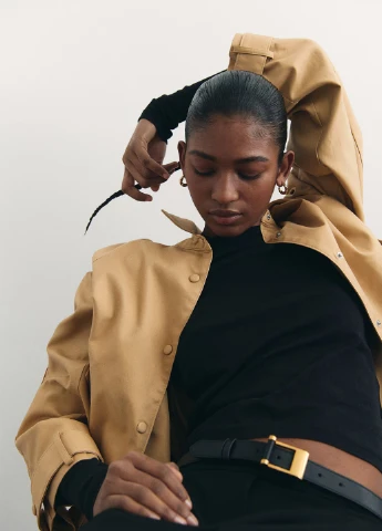 Пісочна демісезонна куртка твілова H&M