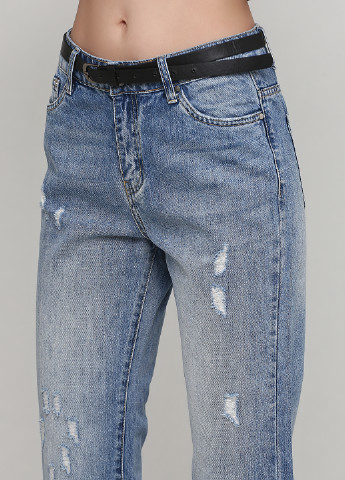Светло-синие демисезонные укороченные джинсы VICBEE