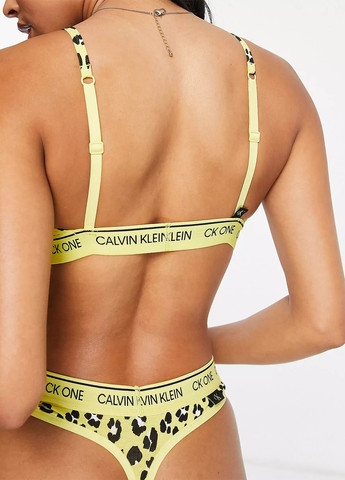 Жёлтый бралетт бюстгальтер Calvin Klein без косточек хлопок