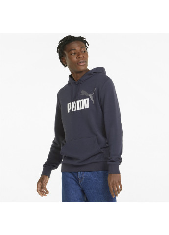 Синяя демисезонная толстовка essentials+ two-tone big logo men's hoodie Puma