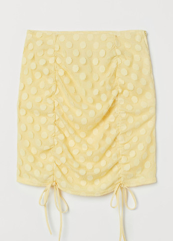 Светло-желтая в горошек юбка H&M