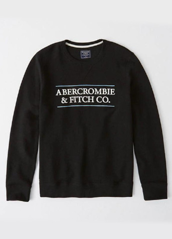 Світшот Abercrombie & Fitch - Прямий крій логотип чорний кежуал - (148527089)