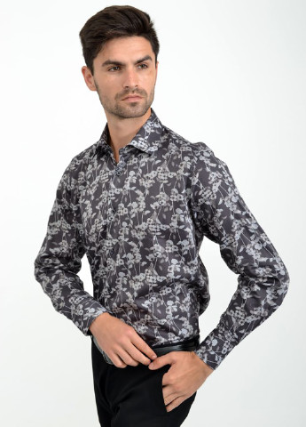 Черная кэжуал рубашка с рисунком Ager с длинным рукавом