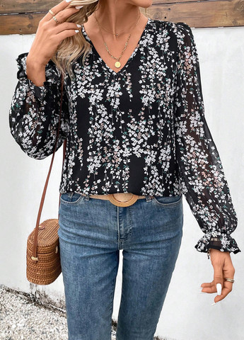 Чорно-біла блуза SHEIN