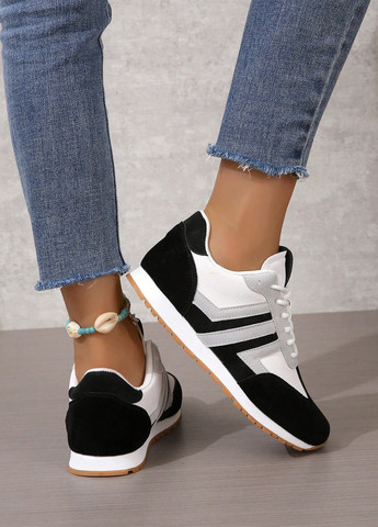 Кроссовки SHEIN чёрно-белые демисезоны (342411572)