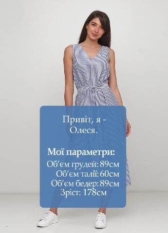 Сукня Kseniya Hanza комбінезон-брюки синій кежуал льон
