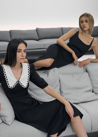 Черное кэжуал платье Gepur однотонное