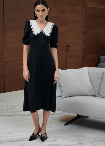 Черное кэжуал платье Gepur однотонное