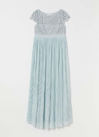 Бирюзовое вечернее платье H&M однотонное