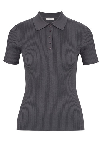 Темно-серая женская футболка-поло Orsay однотонная