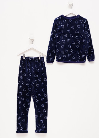 Темно-синяя зимняя пижама (свитшот, брюки) Malta