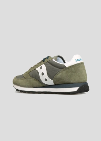 Зеленые всесезонные замшевые кроссовки оливкового цвета jazz original Saucony