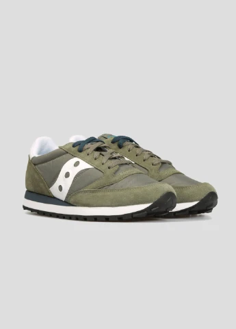 Зеленые всесезонные замшевые кроссовки оливкового цвета jazz original Saucony