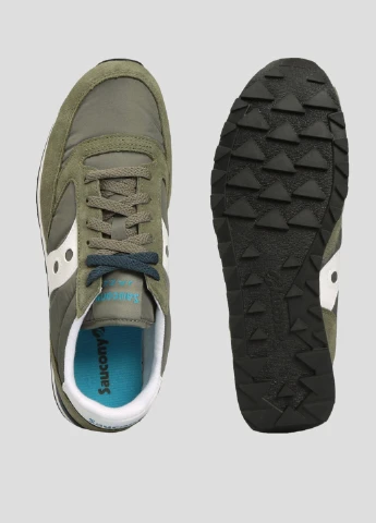 Зеленые всесезонные замшевые кроссовки оливкового цвета jazz original Saucony