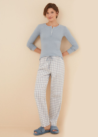 Сіро-голубий всесезон піжама (лонгслів, штани) лонгслив + брюки Women'secret