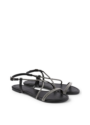 Черные босоножки C&A с ремешком со стразами