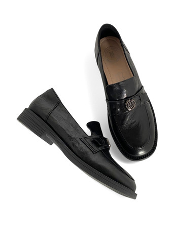 Meego Туфлі лофери чорний з натуральна шкіра, румунія — демісезон (324397464)