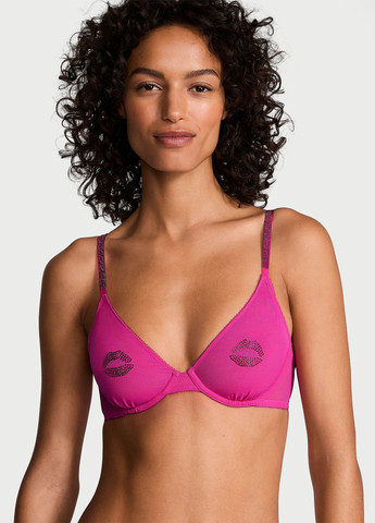 Фуксиновий (колору Фукія) демісезонний комплект (бюстгальтер, трусики) Victoria's Secret