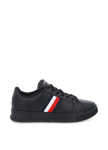 Черные демисезонные кроссовки Tommy Hilfiger SUPERCUP LTH STRIPES ESS