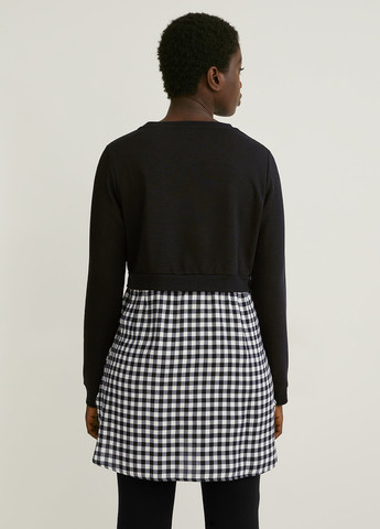 Чорно-білий кежуал плаття для вагітних C&A в клітинку