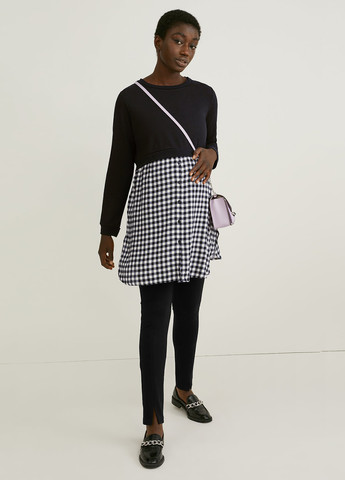 Чорно-білий кежуал плаття для вагітних C&A в клітинку