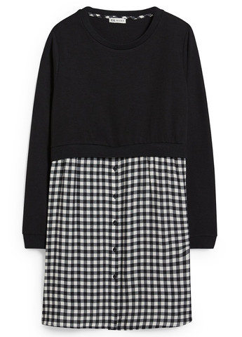 Чорно-білий кежуал плаття для вагітних C&A в клітинку