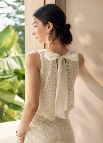 Кремовая блуза SHEIN