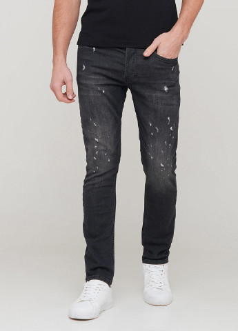 Графитовые демисезонные слим джинсы Trend Collection