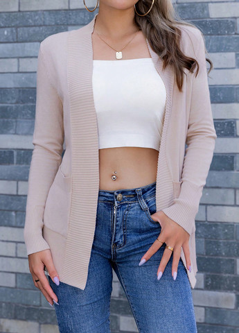 Кремовый демисезонный кардиган SHEIN