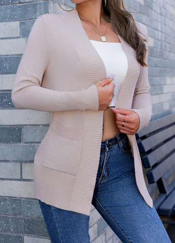 Кремовый демисезонный кардиган SHEIN