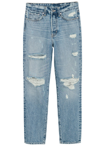 Джинси H&M вкорочені однотонні світло-сині джинсові бавовна