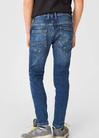 Синие демисезонные скинни подростковые джинсы на мальчика C&A