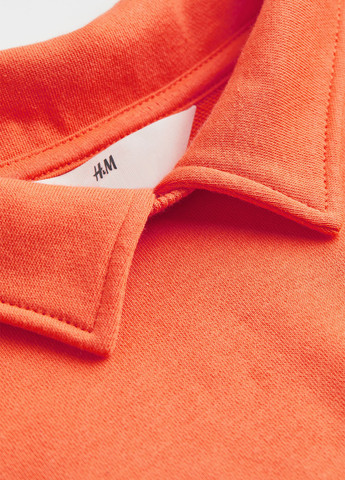 H&M світшот однотонний помаранчевий кежуал бавовна, трикотаж