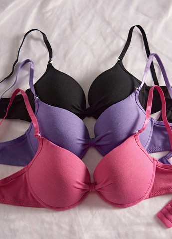 Комбинированный бюстгальтер (3 шт.) SHEIN с косточками полиэстер