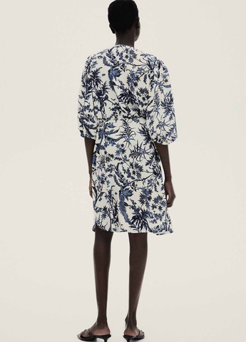 Світло-синя кежуал сукня а-силует H&M з квітковим принтом