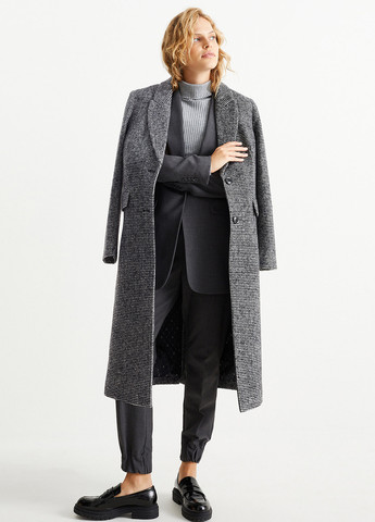 Черно-белое демисезонное Пальто однобортное C&A