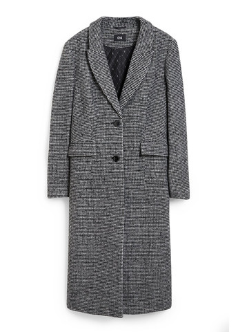 Черно-белое демисезонное Пальто однобортное C&A