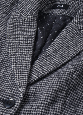 Черно-белое демисезонное Пальто однобортное C&A