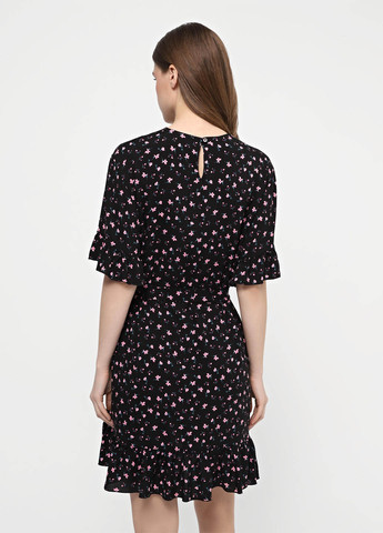 Черное кэжуал платье клеш Braska с цветочным принтом