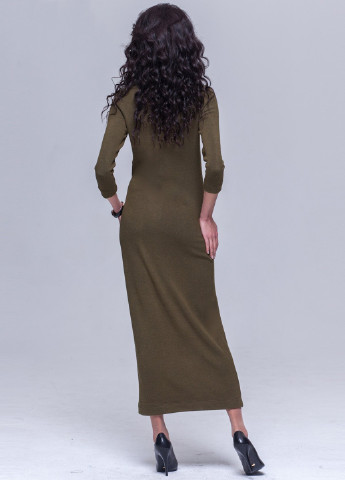 Оливковое (хаки) кэжуал платье дреда ангора хаки+съемный хомут Jet